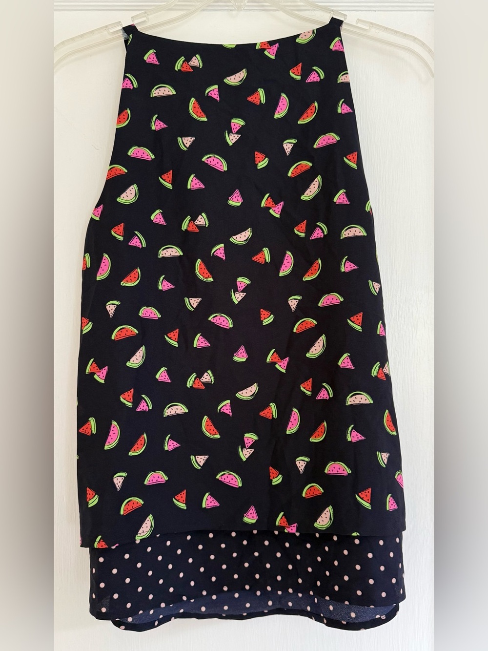 Maison Jules Watermelon Print Sleeveless Tank Top | Navy Summer Blouse XS NWT - Picture 2 of 7